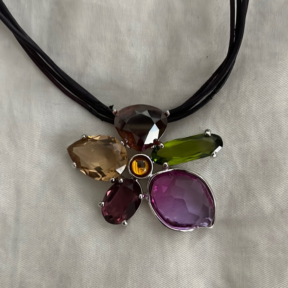 Swarovski colored stones pendant